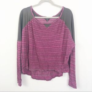 GUESS | Purple and Black Long Sleeve Top Medium